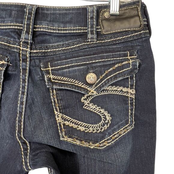 Silver jeans Suki flap Mid Rise Curvy Fit Indigo Wash Bootcut Size W30/L32 - Picture 8 of 16